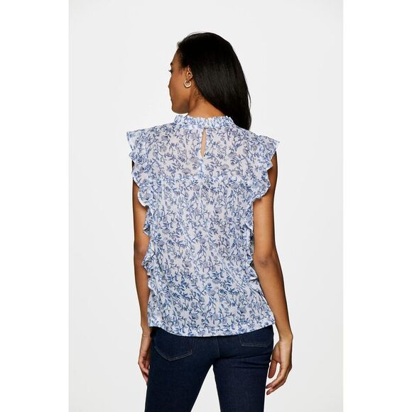 BEACHLUNCHLOUNGE COLLECTION Womens White Back Pintuck Front Yoke Top XS - Picture 2 of 4